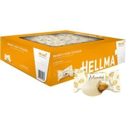 Hellma Schokobonbons Mandeln, In Weißer Schokolade, 864g, 360 Stück