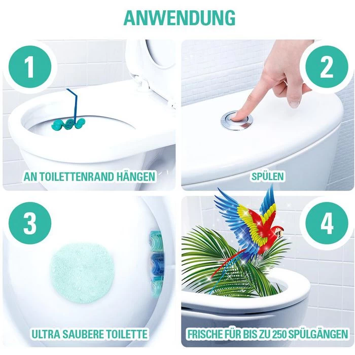 Cillit-Bang WC-Duftspüler 6 In 1 Türkisspüler, Tropical Lagune, Im Korb, 2 Stück 4 Cillit-Bang WC-Duftspüler 6 In 1 Türkisspüler, Tropical Lagune, Im Korb, 2 Stück - Image 4