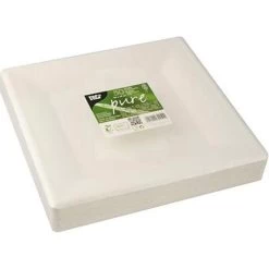 Papstar Einwegteller 82451 Pure, Zuckerrohr, Kompostierbar, Weiß, 26 X 26cm, 50 Stück -Haushaltsprodukte Geschäft 563d7659cef7aa6971304e0b047463aaeb0a8478 einwegteller papstar 82451 pure zuckerrohr