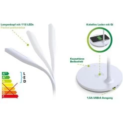 InLine Schreibtischlampe SmartHome Schwarz LED, Dimmbar, USB, QI-Ladegerät, App-fähig, Standfuß -Haushaltsprodukte Geschäft 570257b23f4d15ba5d0cdcaa0e4013308bbbdfcf schreibtischlampe inline smarthome led schwarz