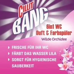 Cillit-Bang WC-Duftspüler 6 In 1 Lilaspüler, Wilde Orchidee, Im Korb, 3 Stück -Haushaltsprodukte Geschäft 58066e2cc931eaa55c72afafee67af46ea90ff99 wc duftspueler cillit bang 6 in 1 lilaspueler wilde