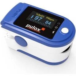 Pulox Pulsoximeter PO 200A Solo, Finger, OLED-Display, Alarm, Blau