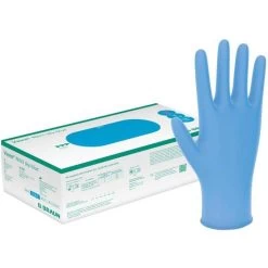 B.Braun Einmalhandschuhe Vasco Nitril Sky-blue, Puderfrei, 9206929, Blau, 200 Stück, Größe M
