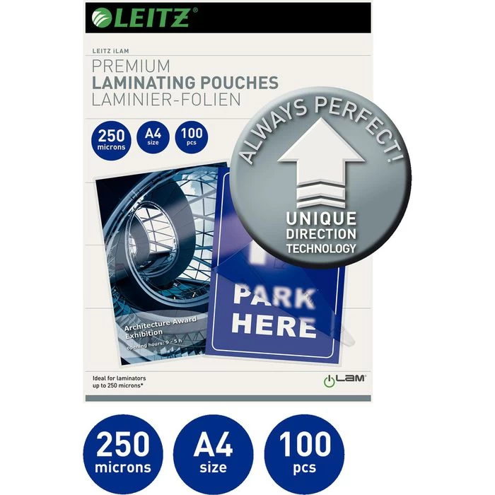 Leitz Laminierfolien 7484 ILAM UDT, DIN A4, 250 Mic, Glänzend, 100 Stück 2 Leitz Laminierfolien 7484 ILAM UDT, DIN A4, 250 Mic, Glänzend, 100 Stück - Image 2
