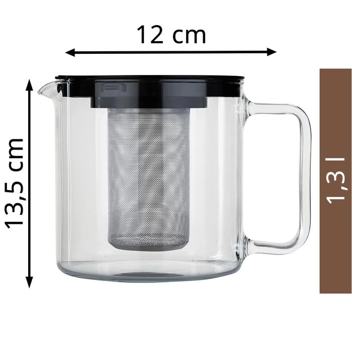 Bohemia-Cristal Tee-Kanne Simax 022 009 001, Glas, Mit Metall-Sieb, Transparent, 1,3 L 2 Bohemia-Cristal Tee-Kanne Simax 022 009 001, Glas, Mit Metall-Sieb, Transparent, 1,3 L - Image 2