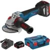 Bosch Winkelschleifer GWS 18V-10 PC, Professional, 125mm, 18V / 5,0Ah, Mit 2 Akkus Und Koffer + GRATIS Prämie