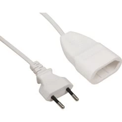 Böttcher-AG Strom-Verlängerungskabel, 2m, Eurostecker, Weiß