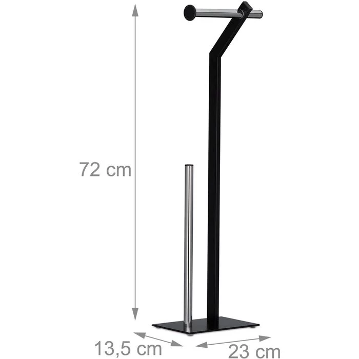 Toilettenpapierspender Relaxdays 4 Kleinrollen, Separater Rollenhalter, Schwarz 5 Toilettenpapierspender Relaxdays 4 Kleinrollen, Separater Rollenhalter, Schwarz - Image 5