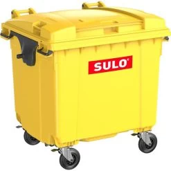 Sulo Müllcontainer Citybac 1100 Liter, Gelb, Aus Kunststoff, Mit Rädern, Flachdeckel