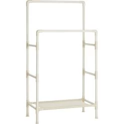 Songmics Garderobenständer RDR01WT, Bis 55 Kg, Mit 2 Kleiderstangen Und Ablage, Metall, Weiß