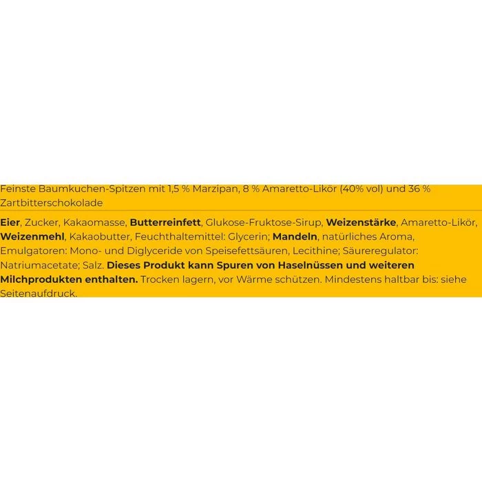 Kuchenmeister Baumkuchen Baumkuchenspitzen, Amaretto In Zartbitterschokolade, 125g 3 Kuchenmeister Baumkuchen Baumkuchenspitzen, Amaretto In Zartbitterschokolade, 125g - Image 3