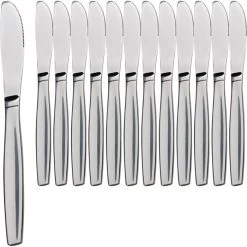 Gräwe Menümesser Königstein, Edelstahl 18/0, Rostfrei, Silber, 12 Stück