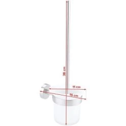 Tesa WC-Bürste Moon, Weiß / Edelstahloptik, Bürstenhalter Aus Glas, Zur Wandmontage -Haushaltsprodukte Geschäft 6d1a06736b6be36418f6b74a413f586c77c1310c wc buerste tesa moon weiss edelstahloptik