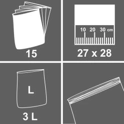 Papstar Gefrierbeutel 14194 QuickSnap, 3 Liter, Mit Schnellverschluss, 27 X 28cm, 15 Stück -Haushaltsprodukte Geschäft 6dde29930edcc59ae614d819a0ba88a720f99e27 gefrierbeutel papstar 14194 quicksnap 3 liter