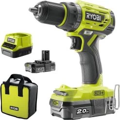 Ryobi Akku-Bohrschrauber R18DD7-220S, 18V / 2,0Ah, Mit 2 Akkus Und Tasche