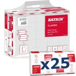 Katrin Papierhandtücher Classic Non Stop M 2 Wide, 2-lagig, Interfold-Falz, 24 X 24 Cm, 4000 Stück