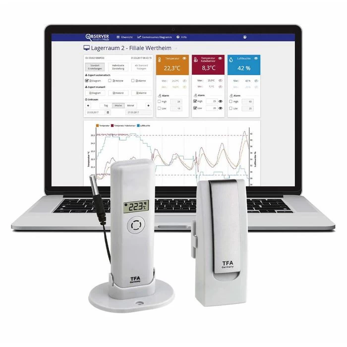 TFA Weatherhub-Set 31.4013.02 Observer, Inkl. Thermo-Hygrometer Mit Kabelfühler, Gateway 5 TFA Weatherhub-Set 31.4013.02 Observer, Inkl. Thermo-Hygrometer Mit Kabelfühler, Gateway - Image 5