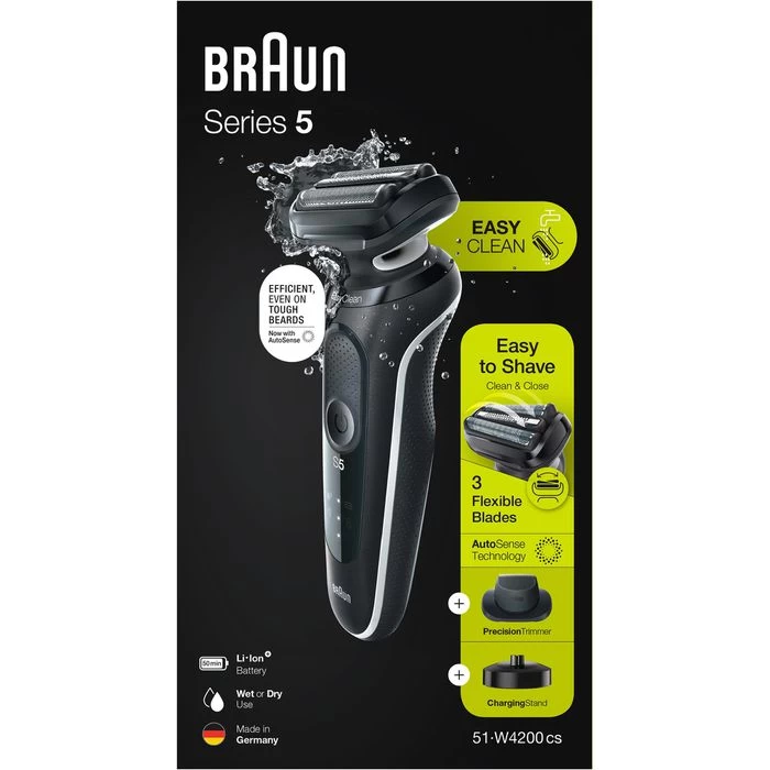 Braun Elektrorasierer Series 5 51-W4200cs, Weiß, Wet & Dry, Mit EasyClick-Trimmer Und Ladestation 7 Braun Elektrorasierer Series 5 51-W4200cs, Weiß, Wet & Dry, Mit EasyClick-Trimmer Und Ladestation - Image 7