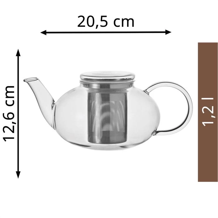 Leonardo Tee-Kanne Moon 070400, Glas, Mit Edelstahl-Sieb, Transparent, 1,2 L 2 Leonardo Tee-Kanne Moon 070400, Glas, Mit Edelstahl-Sieb, Transparent, 1,2 L - Image 2