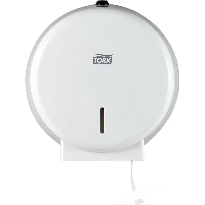 Tork Toilettenpapierspender 247040, T2, Metall, Für Mini Jumbo Rollen, Weiß 1 Tork Toilettenpapierspender 247040, T2, Metall, Für Mini Jumbo Rollen, Weiß