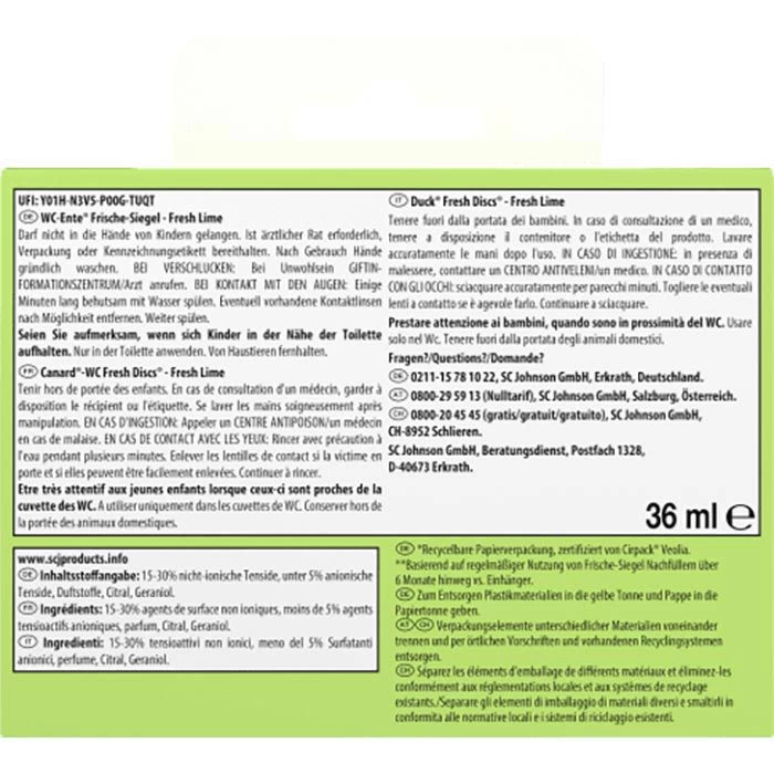 WC-Ente WC-Duftspüler Frische Siegel Limone, Starterset, Spender, 36 Ml 4 WC-Ente WC-Duftspüler Frische Siegel Limone, Starterset, Spender, 36 Ml - Image 4