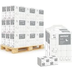 Katrin Papierhandtücher Plus ZZ 2, 35311, Palette, 2-lagig, Zick-Zack, 22,4x23cm, 4000 Stück, 36 Pack