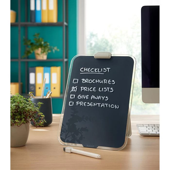 Leitz Notizboard 3947-00-89, Cosy, 29,7 X 21,6cm, Desktop-Notizboard, Für DIN A4, Aus Glas, Grau 4 Leitz Notizboard 3947-00-89, Cosy, 29,7 X 21,6cm, Desktop-Notizboard, Für DIN A4, Aus Glas, Grau - Image 4