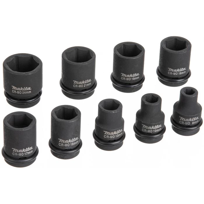 Makita Steckschlüssel D-41517, 9-teilig, 8 - 24mm Schlüsselweite - 38mm Länge, 1/2 Zoll 2 Makita Steckschlüssel D-41517, 9-teilig, 8 - 24mm Schlüsselweite - 38mm Länge, 1/2 Zoll - Image 2