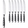 Gräwe Menümesser Nürnberg, Edelstahl 18/0, Geschmiedet, Silber / Schwarz, 6 Stück