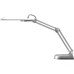 Hansa Schreibtischlampe Ecostar, Standfuß, Tischklemme, Silber