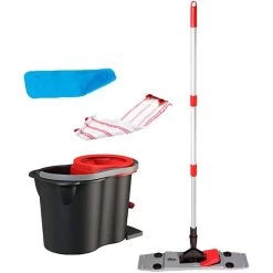 Sprintus Bodenwischer Click N Twist, 42cm, Komplettset, Flachwischer, Stiel, Eimer, Schleuder