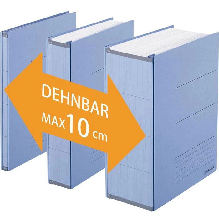 Plus-Japan Ordner Zero Max 89808, Karton, A4, 1 - 10cm, Ausziehbarer Rücken, Blau 1 Plus-Japan Ordner Zero Max 89808, Karton, A4, 1 - 10cm, Ausziehbarer Rücken, Blau