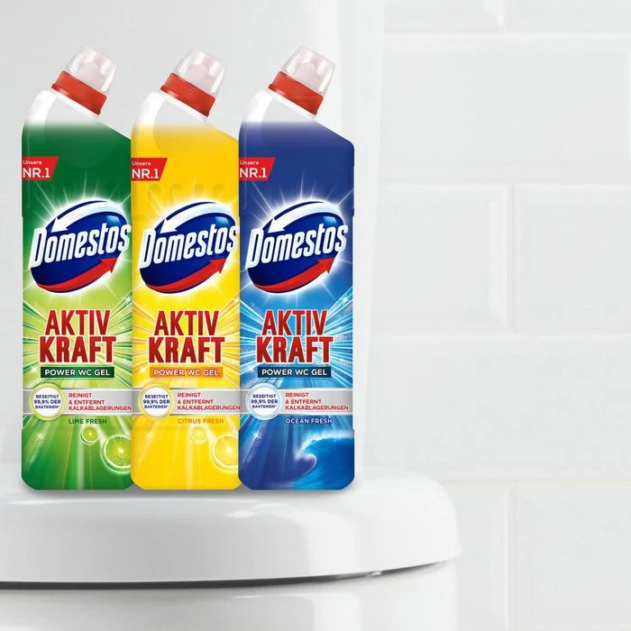 Domestos WC-Reiniger Aktiv Kraft Citrus Fresh, WC Gel, Beseitigt 99,9% Der Bakterien, 1 Liter 5 Domestos WC-Reiniger Aktiv Kraft Citrus Fresh, WC Gel, Beseitigt 99,9% Der Bakterien, 1 Liter - Image 5