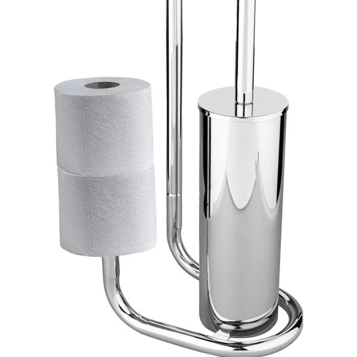 Wenko WC-Garnitur Universalo 18730100, Stahl, Silber 3 Wenko WC-Garnitur Universalo 18730100, Stahl, Silber – Bild 3