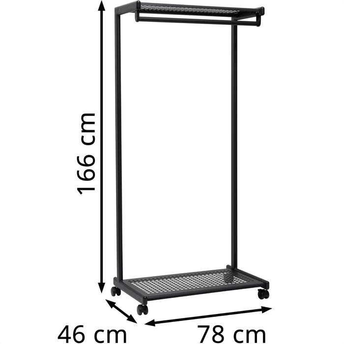 Maul Garderobenständer MAULbolero, 94244, Mit Rollen Und Schuhablage, Metall, Schwarz 2 Maul Garderobenständer MAULbolero, 94244, Mit Rollen Und Schuhablage, Metall, Schwarz - Image 2
