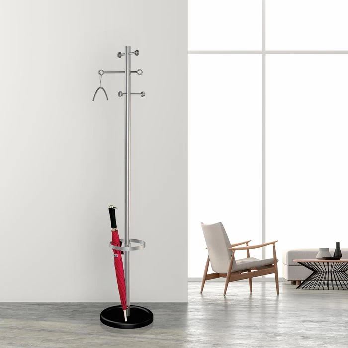 Kerkmann Garderobenständer Easy, 6114, Mit 6 Haken, Edelstahl, Silber 2 Kerkmann Garderobenständer Easy, 6114, Mit 6 Haken, Edelstahl, Silber - Image 2