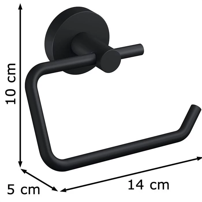 Tesa Toilettenpapierspender Moon Black, 40560, Ohne Bohren, Metall, Für 1 Kleinrolle, Schwarz 4 Tesa Toilettenpapierspender Moon Black, 40560, Ohne Bohren, Metall, Für 1 Kleinrolle, Schwarz - Image 4