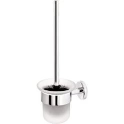 Bremermann WC-Bürste WC-Garnitur Lucente, Weiß, Bürstenhalter Aus Glas, Zur Wandmontage