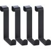 Wenko Kleiderhaken 23175100, Für Die Tür, Schwarz, Metall, 1 Haken, 4 Stück