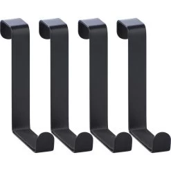 Wenko Kleiderhaken 23175100, Für Die Tür, Schwarz, Metall, 1 Haken, 4 Stück
