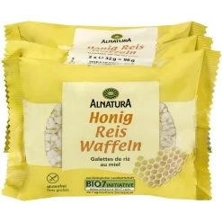 Alnatura Reiswaffeln Honig, BIO, Gepuffter Vollkornreis Mit Honig, 100g