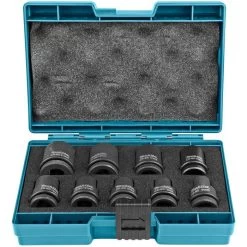 Makita Steckschlüssel B-66232, 9-teilig, 8 - 21mm Schlüsselweite - 38mm Länge, 1/2 Zoll
