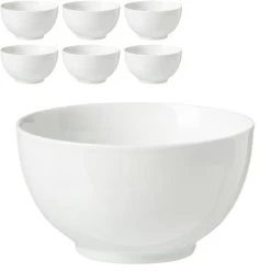 Ritzenhoff&Breker Müslischale Snap Bianco, Porzellan, Weiß, 15cm, Set, 6 Stück