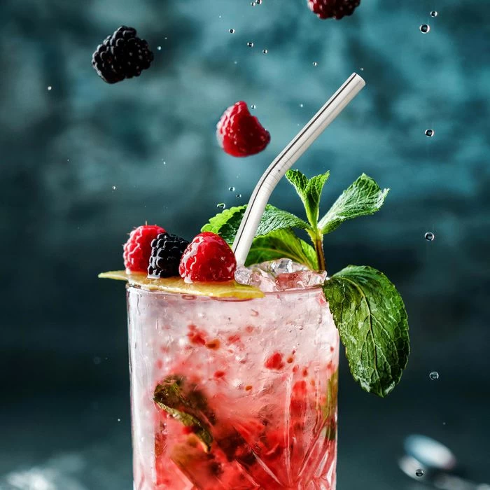 Böttcher-AG Strohhalme Gebogen, Edelstahl, 21,5cm, Wiederverwendbar, Silber, 4 Stück 2 Böttcher-AG Strohhalme Gebogen, Edelstahl, 21,5cm, Wiederverwendbar, Silber, 4 Stück - Image 2