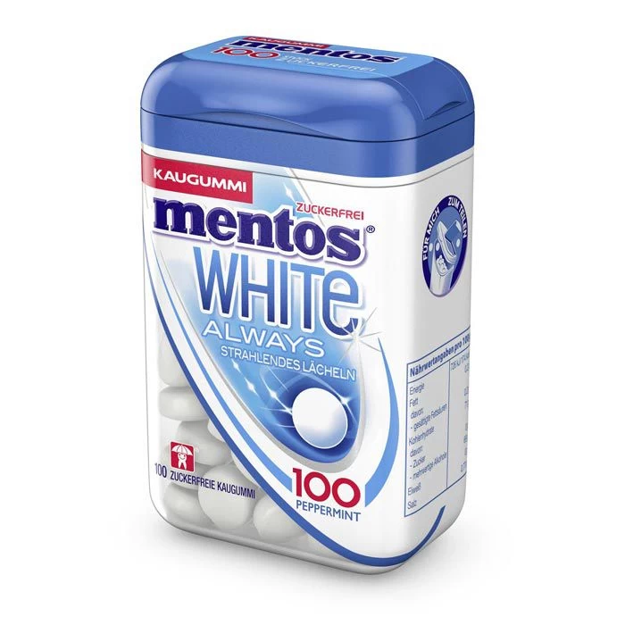 Mentos Kaugummis Always White Peppermint, 100 Dragees 3 Mentos Kaugummis Always White Peppermint, 100 Dragees - Image 3