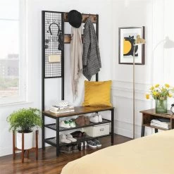 Vasagle Garderobenständer HSR98BX, Vintage, Mit 24 Haken, Metall / Holz, Schwarz / Braun -Haushaltsprodukte Geschäft 9d0b90abfe952e345d0d8bfb374105bc516f9a0e garderobenstaender vasagle hsr98bx vintage