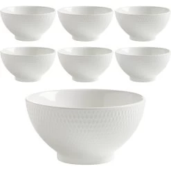 Maxwell & Williams Maxwell&Williams Müslischale Diamonds DV0041, Porzellan, Weiß, 15cm, Set, 6 Stück
