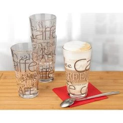 Van-Well Kaffeegläser Coffee Dekor, Latte Macchiato Gläser, 390ml, 12 Stück -Haushaltsprodukte Geschäft 9f51e97e8e98aa7c945301371f3d6b8574b7d1f6 kaffeeglaeser van well coffee dekor