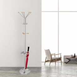 Kerkmann Garderobenständer TK2, 6068, Mit 10 Haken, Metall, Silber -Haushaltsprodukte Geschäft a31f8e8fab9c143598b72fece4e79b363f08b1f6 garderobenstaender kerkmann tk2 6068