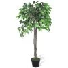 VidaXL Kunstbaum Höhe 110 Cm, Ficus, Mit Echtholzstamm